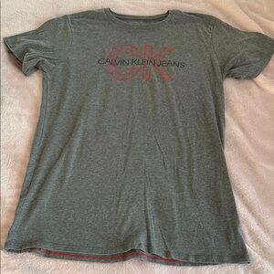 Calvin Klein Kids Charcoal Tee with Red Accents
